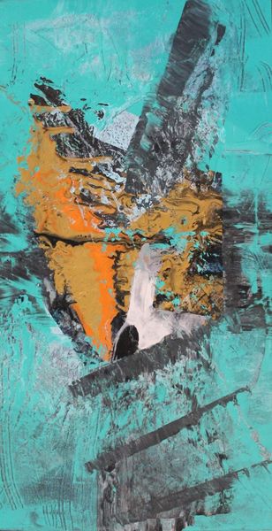 Turquoise and Orange Vertical