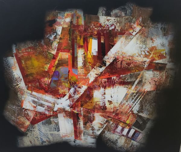 Red, White and Gold Diagonal